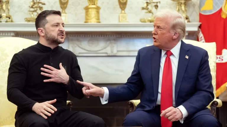 Trump and Ukrainian President Volodymyr Zelensky at the White House.